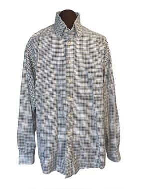 BURBERRY London Men's Black Brown Houndstooth Long Sleeve Button Down Shirt XL